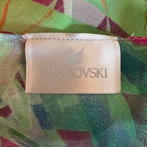 NWOT SWAROVSKI SILK SCARF - Picture 6 of 6